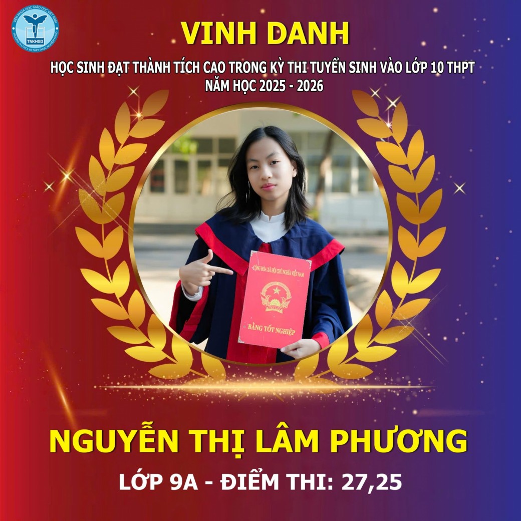Em Nguyễn Thị Lâm Phương - Lớp 9A